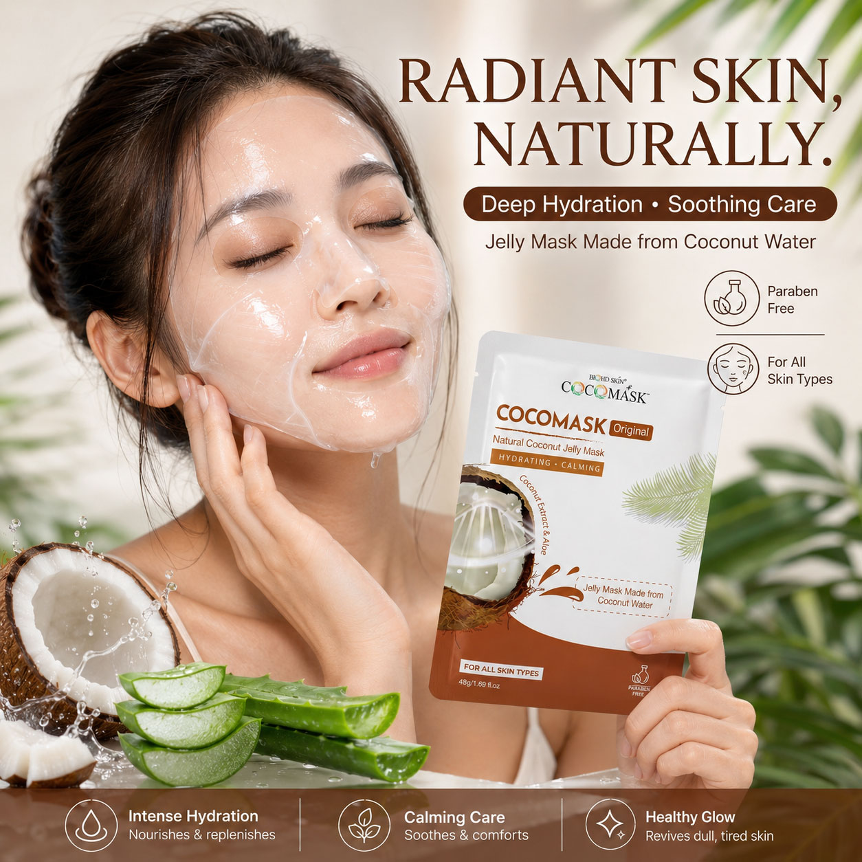 BIOHD-SKIN-CocoMask-Original-Natural-Coconut-Jelly-Facial-Sheet-Mask-Anais-Model-ADS4