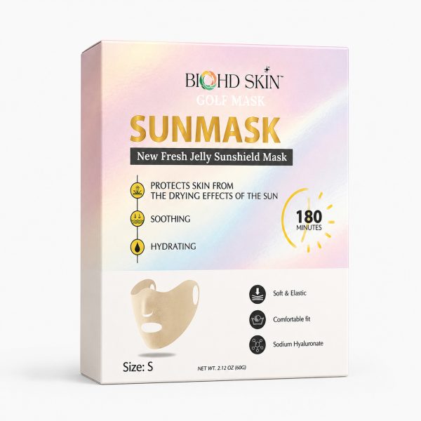BIOHD SKIN Sunmask – Hydrating Jelly Outdoor Face Cover for Golf, Pickleball & Tennis (Size S)