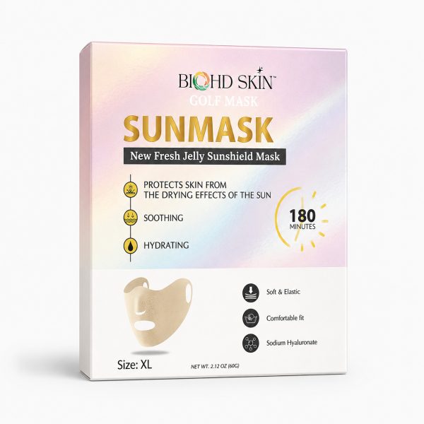 BIOHD SKIN Sunmask – Hydrating Jelly Outdoor Face Cover for Golf, Pickleball & Tennis (Size XL)